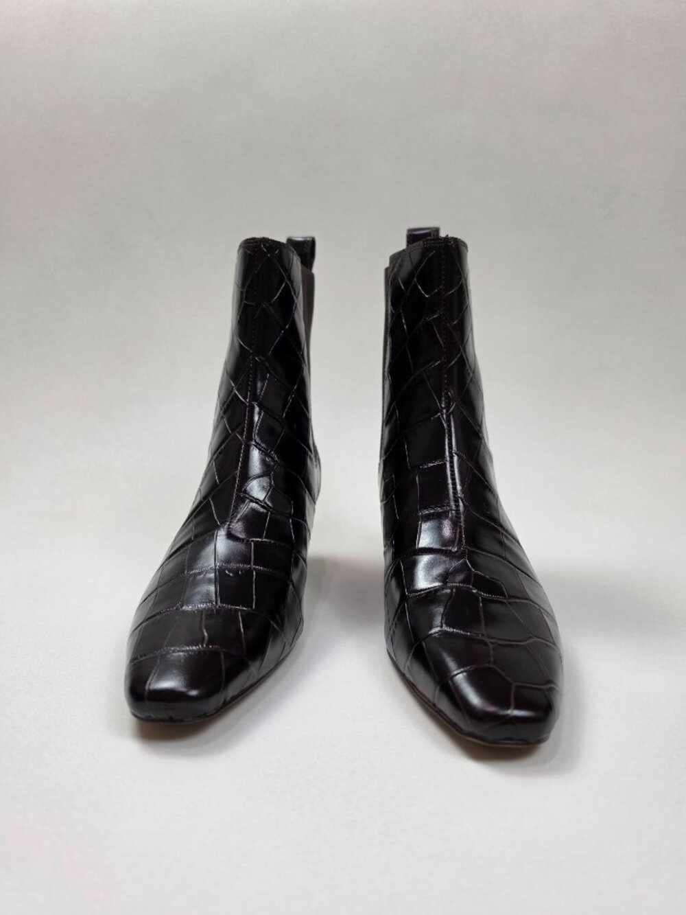 Madewell The Dimes Chelsea Boot Croc-Stamped Leather Women 7M Coffee Bean Brown - Picture 5 of 16